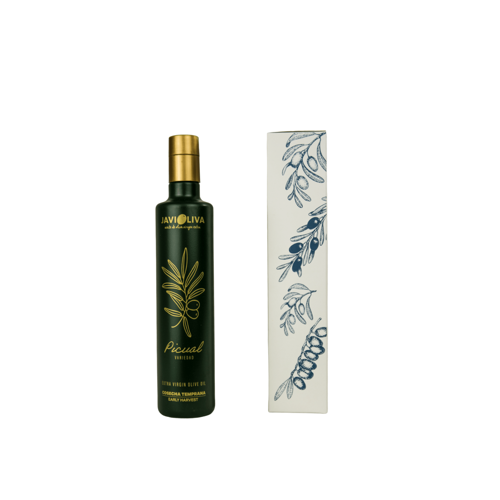 +1 Botella AOVE Cosecha temprana 2024-25 variedad picual – 500 ml CRISTAL + Caja de regalo